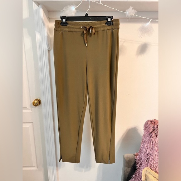 FINAL PRICE Joie Womens  Pants Olive Green Drawstring Pull On Stretch Trouser - Picture 1 of 6
